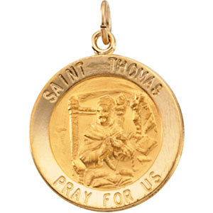 14K Gold St Thomas Medal Round