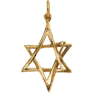 Gold Star of David Pendant