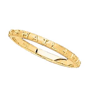 14K gold Hail Mary prayer ring