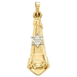 14K Gold Mezuzah Pendant Hollow 26x10 mm