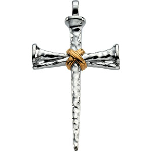 Gold Nail Cross Pendant