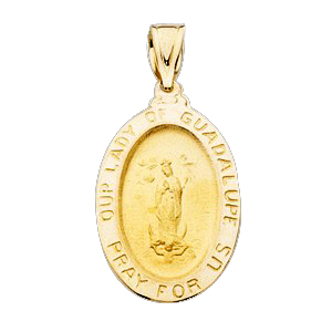 14K Gold Our Lady of Guadalupe Medal 21x15 mm
