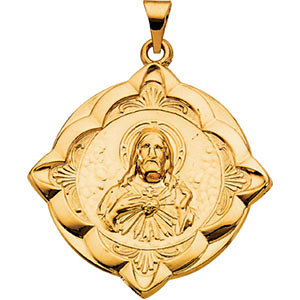 14K Sacred Heart of Jesus medal