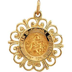 14K Gold Scapular Pendant