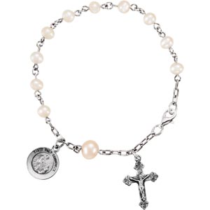 Silver Childrens Rosary Bracelet