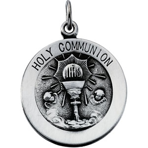 Silver First Holy Communion Medal