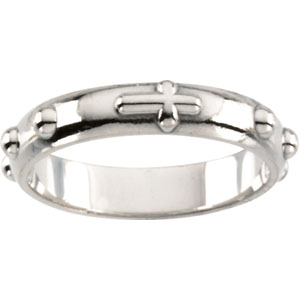 Sterling silver discount rosary ring