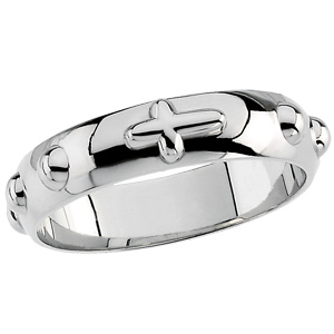 Sterling silver rosary ring hotsell