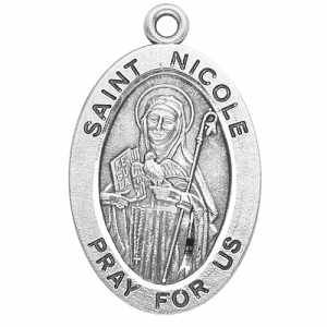 Silver St Nicole Medal Oval