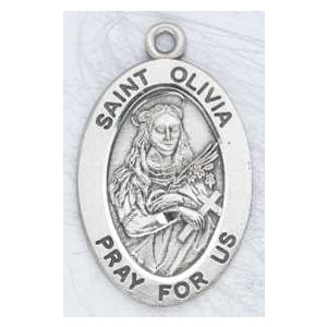 Silver St Olivia Medal Oval