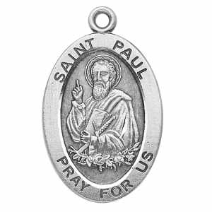 Silver St Paul the Apostle Medal Oval