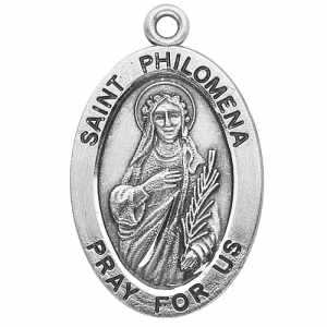 Silver St Philomena Medal Oval