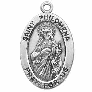 Silver St Philomena Medal Oval