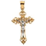 Crucifix Pendant 14K Two Tone