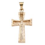 14K Gold Cross Pendant 23x16 mm