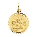 14K Gold Angel Medal 14.0 mm
