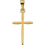 14K Gold Cross Pendant 17x11 mm