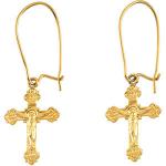 14K Gold Crucifix Earrings