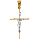 14KTT Crucifix Pendant 26x17 mm