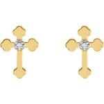 Diamond Cross Earrings 11x8 mm