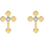 Diamond Cross Earrings 11x8 mm