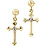 Diamond Cross Earrings