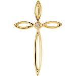 14K Diamond Cross Pendant 0.01 ctw