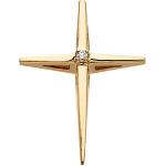 14K Diamond Cross Pendant 0.02 ctw