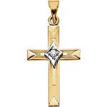 14K Diamond Cross Pendant 0.02 ctw