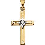 14K Diamond Cross Pendant 0.02 ctw