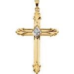 14K Diamond Cross Pendant 0.06 ctw