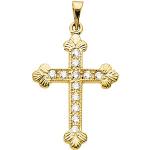 14K Diamond Cross Pendant 1/5 ctw