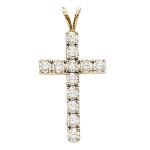 14K Diamond Cross Pendant 1.20 ctw