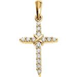 14K Diamond Cross Pendant 0.23 ctw