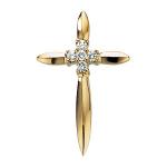 14K Diamond Cross Pendant 1/15 ctw