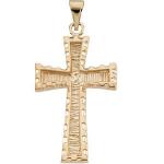 14K Gold Cross Pendant 30x20 mm