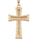 14K Gold Cross Pendant 34x23 mm