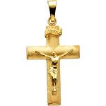 14KY Crucifix Pendant Hollow 24x16 mm