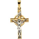 14KTT Crucifix Pendant 19x13 mm