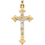 14K Gold Crucifix Hollow 25.5x13.5 mm