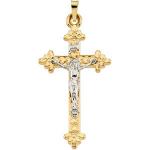 14K Gold Crucifix Hollow 25.5x13.5 mm