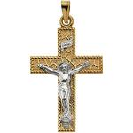 14KTT Crucifix Pendant 29x20 mm