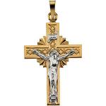 14KTT Gold Crucifix Pendant 27.5x19.5 mm