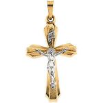 14KTT Gold Crucifix Pendant 24.5x16.5 mm