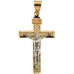 14K Gold Crucifix Pendant 25.5x16 mm