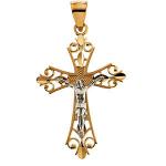 14K Gold Crucifix Pendant 27x19.5 mm