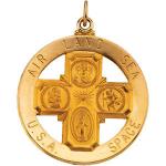14K gold Four Way Medal Air, Land, Sea, and Space