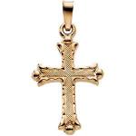 14K Gold Cross Pendant Hollow 20x14.5 mm