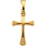 14K Gold Cross Pendant Hollow 18x12 mm