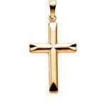 14K Gold Cross Pendant Hollow 25x17 mm